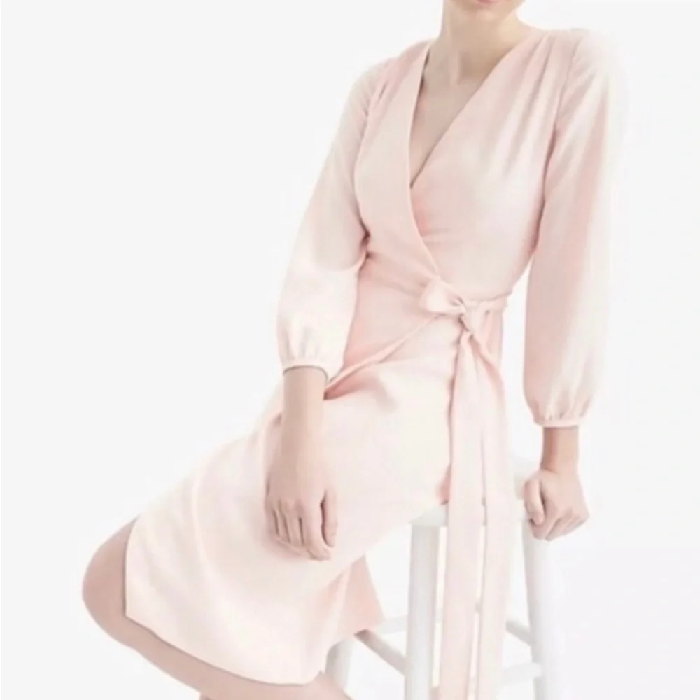J. Crew Blush Pink 365 Classic Wrap Dress size 16